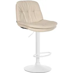 CLP Barhocker Laurel Stoff weiß   Farbe: creme, Material Gestell: Metall matt weiss