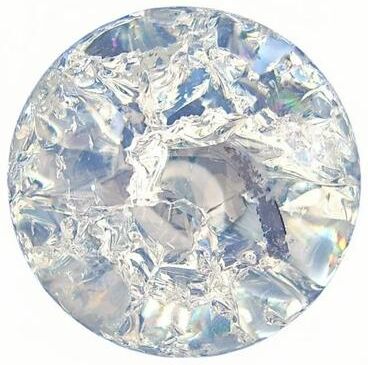 Uplifted Finds Ice Crack Crystal Ball   Glass Magic Sphere Feng Shui Ornament 5 Cm