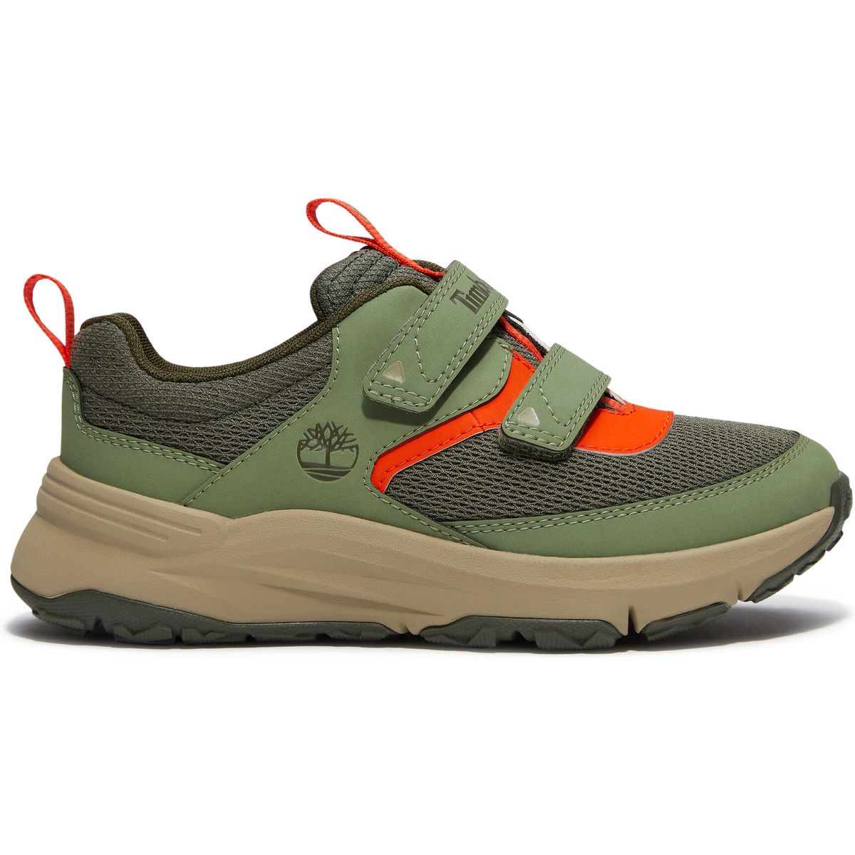 Timberland Kids Low Hook & Loop Sneaker dkgrnmeshwltgrn 3 TB0A6BZAAMG1-3
