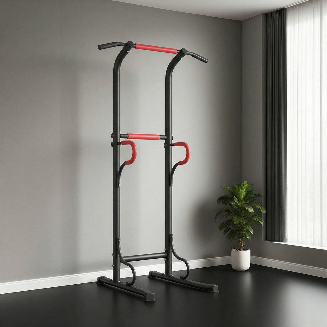 HOMCOM Pull Up Station with Dip Station, Push-up Stand, Pull Up Bar