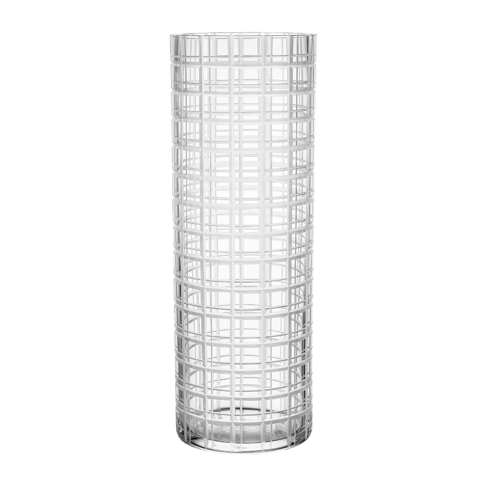 Orrefors Cut in Number Vaas met Ruitjespatroon, 33 cm