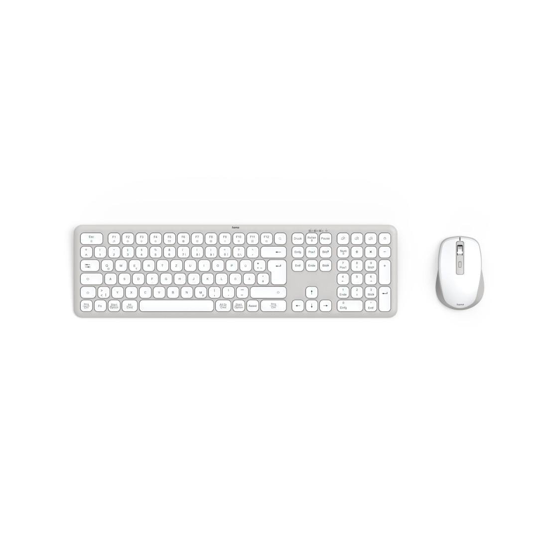 Hama 00173066 Multi-Device-Tastatur-Maus-Set "WKM-550", kabellos, Funk/BT, ws, QWERTZ DE