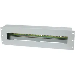 Allnet 19"zbh. Schutzschalterleiste für Hutschiene/DIN-Rail Geräte, T61mm/3HE, Lichtgrau, Frontmon, Serverschrank Zubehör, Grau