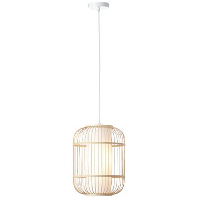 BRILLIANT Pendelleuchte "Bones", beige (natur, weiß), 1, Ø 30cm H: 150cm, 1 Stk., Leuchten, kürzbar, 150cm Höhe, Ø 30cm, E27, braun/weiß, Pendelleuchte
