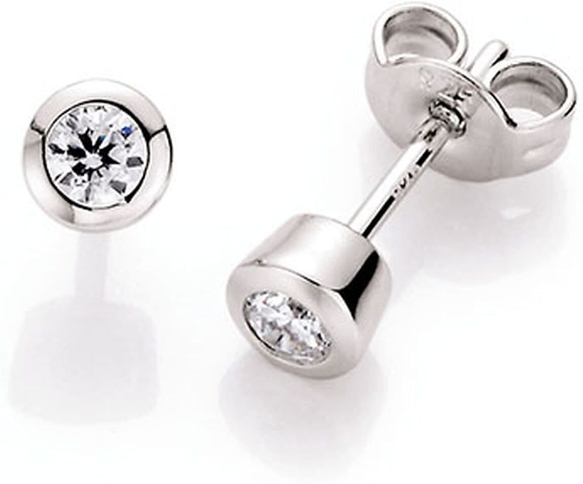 Paar Ohrstecker SMART JEWEL "schlicht, Zirkonia in Zargenfassung, Silber 925" Gr. 1,5, silber, Ohrringe, Damen, ca. Ø 5mm