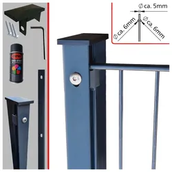 Fa-Bausysteme Doppelstabzaun Anthrazit  6-5-6 Leiste 1830 mm 5 m