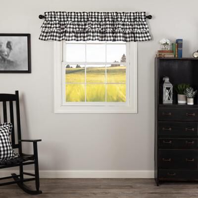 VHC Brands Annie Buffalo Check Ruffled Valance