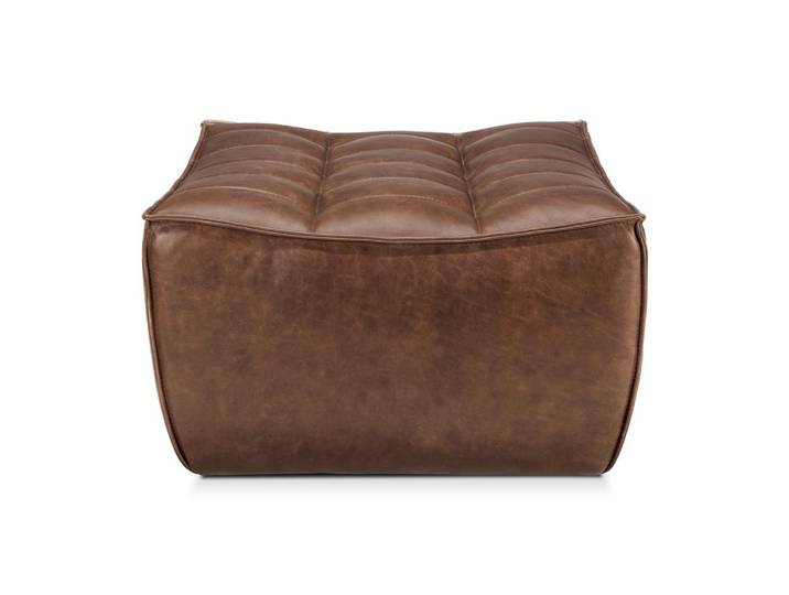 ETHNICRAFT pouf ottomane N701 (Chestnut - cuir)
