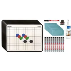 Legamaster Lerntafel-Starterset emailliert - blanko + kariert, 43-teilig 30,2 x 22,6 cm wei weiß