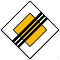 Klemos 2x2 – Verkehrszeichen Vorfahrtsstraße Ende 307