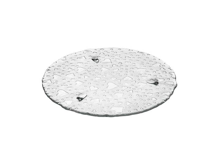 Tortenplatte LEONARDO Tortenplatte Heart ø 34.0 cm transparent , bunt (transparent), Glas, Servierplatten, Tortenplatte