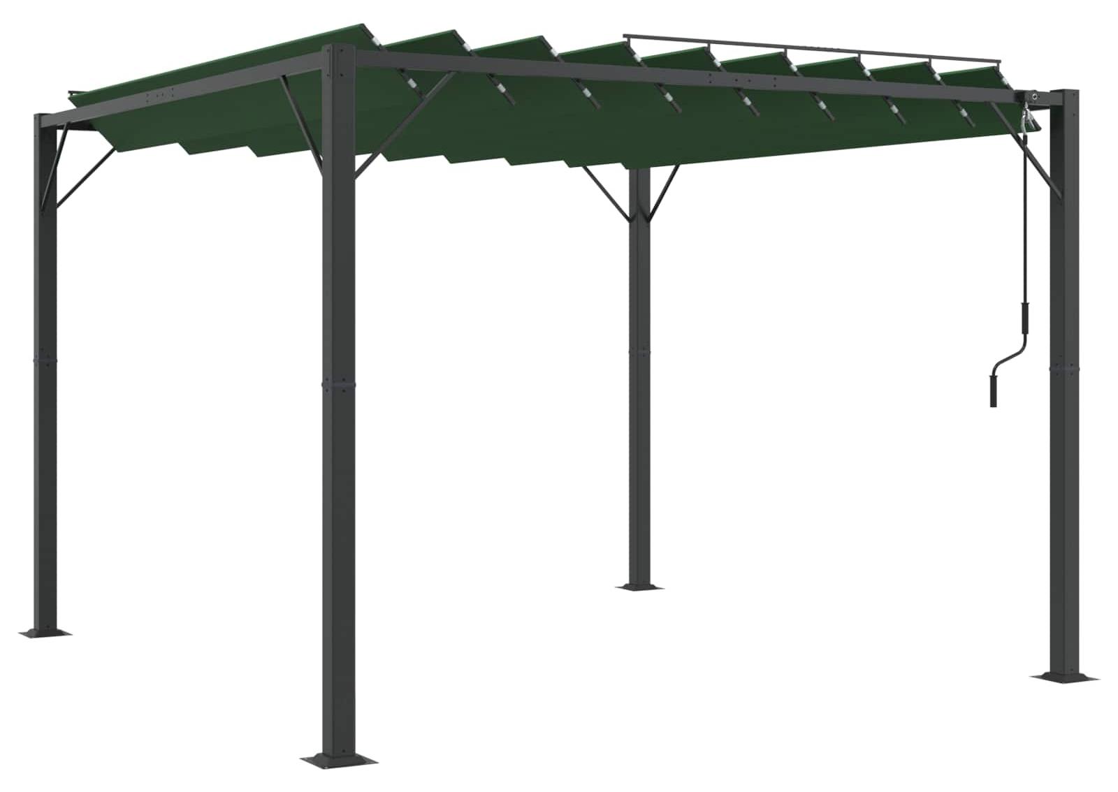 vidaXL Gazebo mit Lamellen-Dach 3 x 3 x 2,14 m Grün
