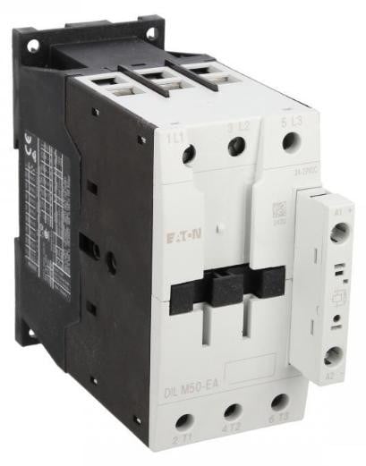 Eaton Magneetschakelaar 50A, 3-polig, 24V DC, 0Z 0R, DILM50-EA(RDC24)