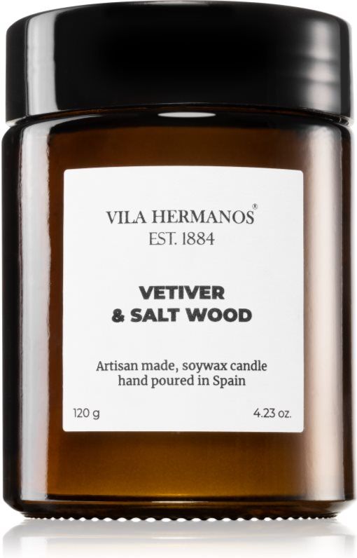 Vila Hermanos Apothecary Vetiver & Salt Wood bougie parfumée 120 g