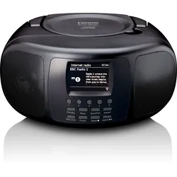 Lenco Tragbares Internetradio mit DAB+/FM, Bluetooth®, CD-Player und großem LCD-Farbdisplay Schwarz