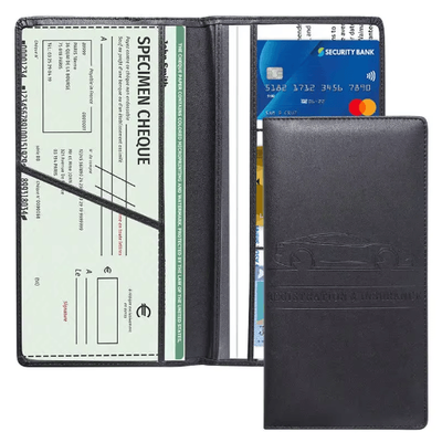 Leather Car Document Holder Registration & Insurance Wallet With Card Storage light Gray