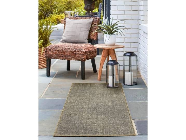 Tapis d'extérieur Patio Marron/Sable vintage Tissu tissé 80 x 150cm