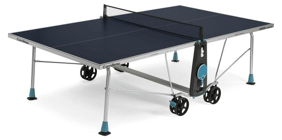 CORNILLEAU - Tischtennisplatte für den Außenbereich, Modell 200X Outdoor - 5 mm Laminat - FFTT- - Kompakte Technologie - SOFTMAT-Oberfläche - Erhältlich in Blau oder Grau