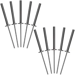 Hussala, Fackel, Fackelhalter Edelstahl 10er Set mit Erdspiess, rostfreie Fackelhalterung für Gartenfackeln und Wachs