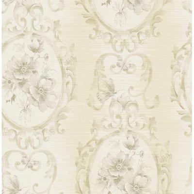 Seabrook Designs Seabrook Design Hera Floral Frame Unpasted Wallpaper