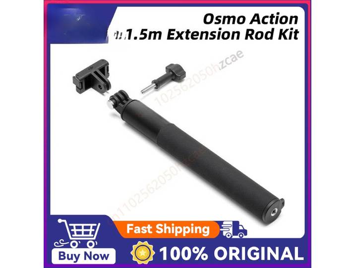 Kit de perche d'extension de 1,5 m d'occasion pour DJI Osmo Action, original, compact, facile à tenir, trou fileté 1/4 , compatible Osmo Action 5 Pro / Osmo Nano