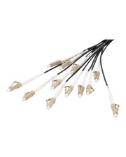 DIGITUS Vorkonfektionierte Glasfaser Universal Breakout Kabel Multimode OM4 12 Fasern LC/UPC Schwarz (DK-2433CU030BK-BBB)