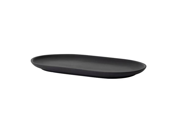 Design House Stockholm Assiette ovale Sand 12,5x20 cm Black clay