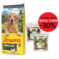 JOSERA Medi/Maxi Huhn & Reis 12,5 kg + WILD FARM 2x500g