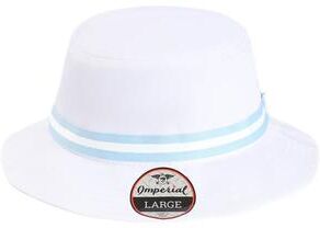 Imperial 1371P The Oxford Performance Bucket Hat in White/Light Blue   Polyester