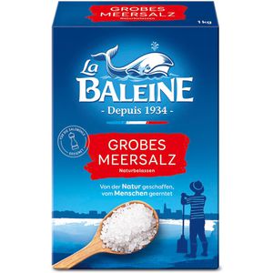 La-Baleine Salz Meersalz, in der Schachtel, unraffiniert, grobes Meersalz aus Südfrankreich, ohne Rieselhilfe,1 kg