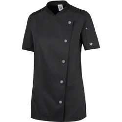 Damen Komfort-Kochjacke halbarm "1598-485" Gourmet - XL - schwarz