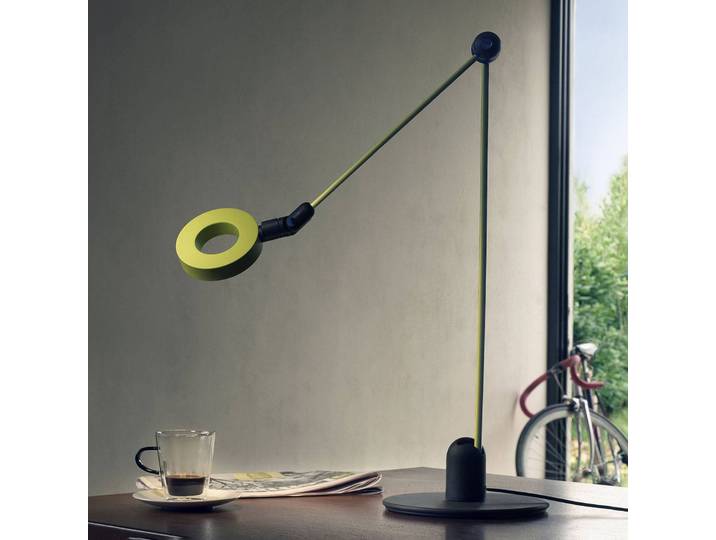 LED-bureaulamp L'amica, groen, Woon-/ Eetkamer, Aluminium, Design, LED bureaulamp