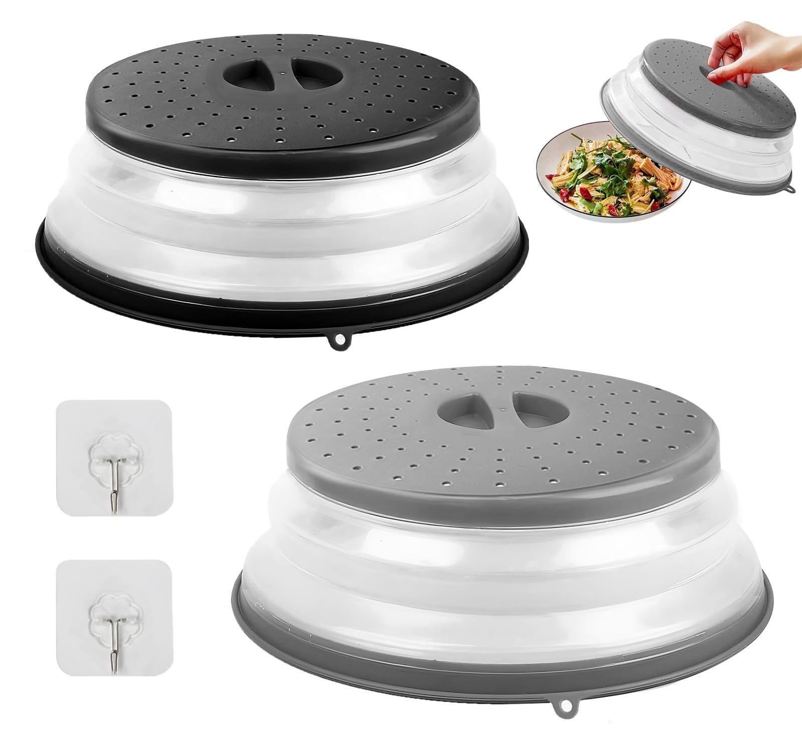 Selius Magnetronafdekking Set van 2 stuks, Opvouwbare Spatbescherming met 2 Haken