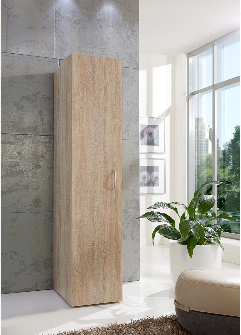 Brayden Studio Aggi 1 Door Wardrobe Oak Sawed Raw 185cm H x 50cm W x 40cm D