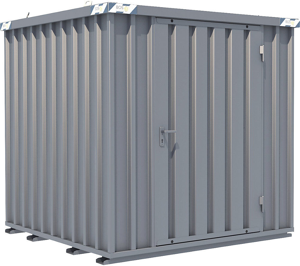 kaiserkraft Schnellbau-Container, verzinkt, Außen-BxHxT 2100 x 2100 x 2100 mm, 1 Flügeltür