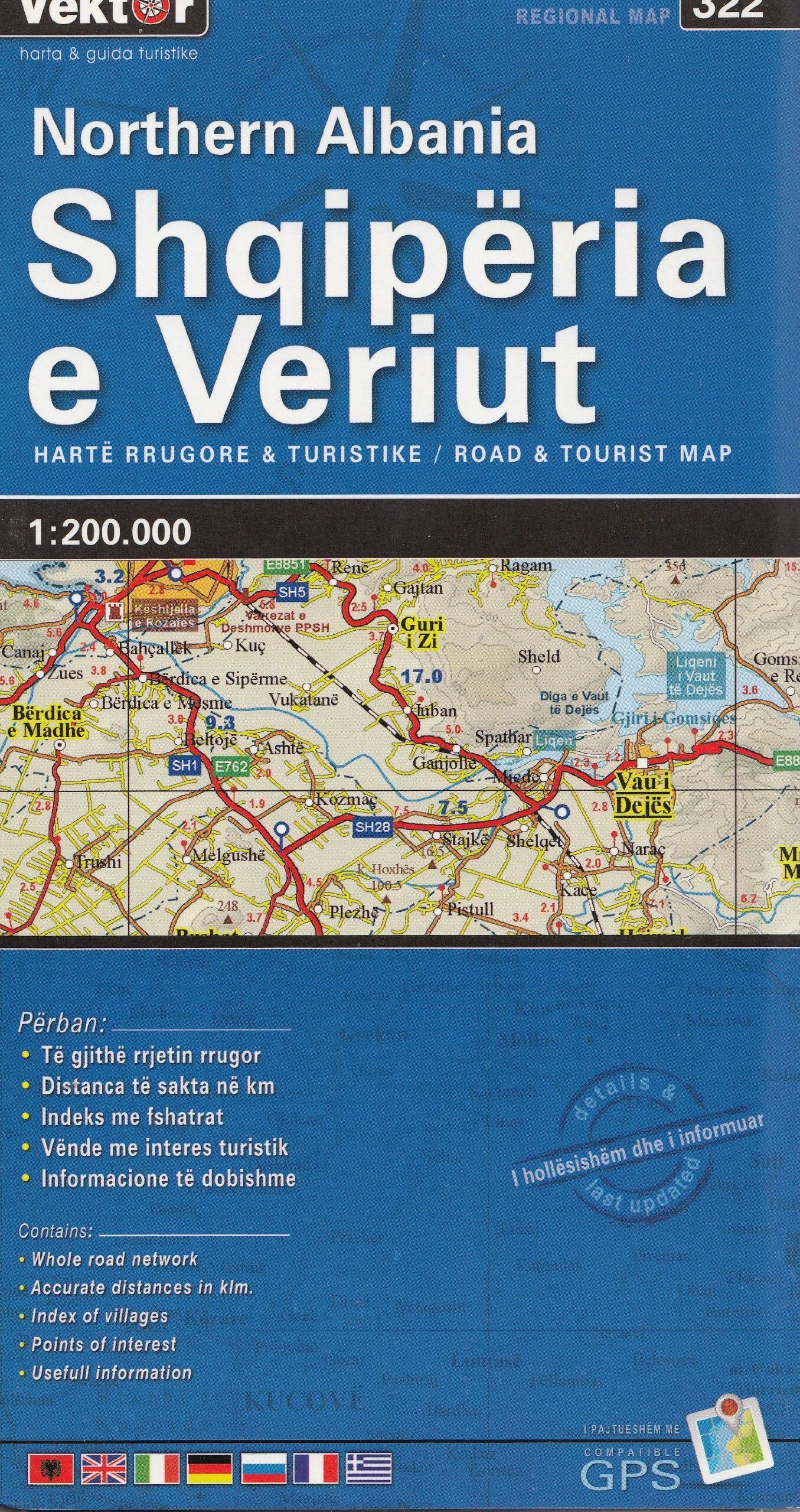 Carte routière - Albanie Nord, n° 322   Vektor