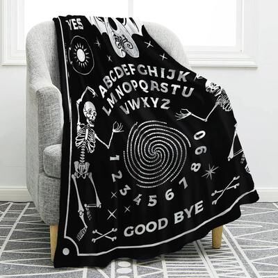 Uplift Picks Ouija Board Gothic Throw Blanket Sun Moon Skull Witch Decor 02 150x200cm