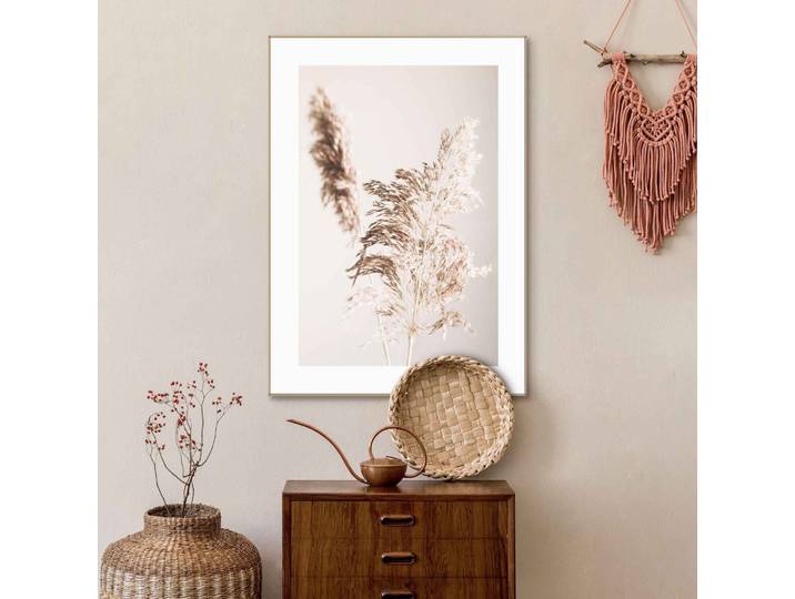 Bild REINDERS Gerahmtes Bild Pampasgras Natur - Pflanze , grün (farbe bild(er): khaki), B:50cm H:70cm, MDF, Bilder, Bild