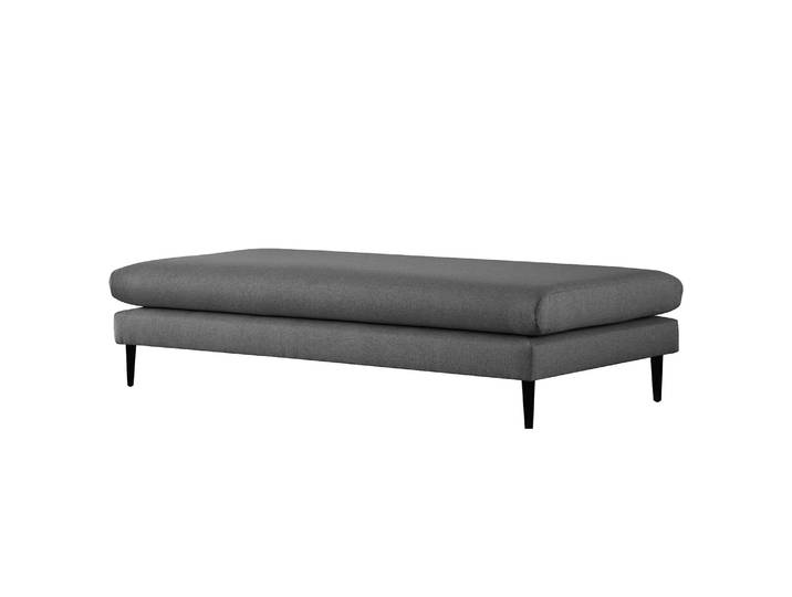Hockerbank Kayena 181 x 44 x 78cm Grau Schwarz Webstoff Inas: Dunkelgrau
