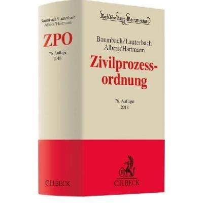 Zivilprozessordnung, Gebundene Ausgabe von Adolf Baumbach,Wolfgang Lauterbach,Jan Albers,Peter Hartmann, C.H. Beck