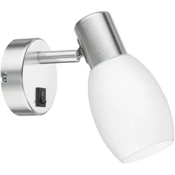 ledscom.de Leselampe/Wandleuchte LUPI, Schalter, edelstahl matt, 1x E14 max. 25W