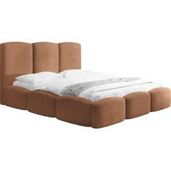 POLSTERBETT Harmony mit Bettkasten & Lattenrost in Terrakotta Chenille 120 x 200 cm