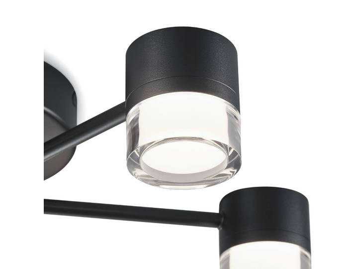 Helestra LED Deckenlampe Kala, dimmbar, schwarz, für Wohn- / Esszimmer, Metall, Design, LED Deckenleuchte
