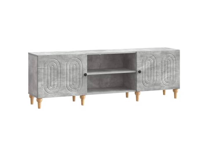 KUPTYERFG TV-Schrank Betongrau 150x31x50 cm Holzwerkstoff Lowboard Stilvolles Fernsehmöbel für Wohnzimmer und Schlafzimmer, geräumige Fächer für Zubehör und Dekoration bis 60 kg Belastung.