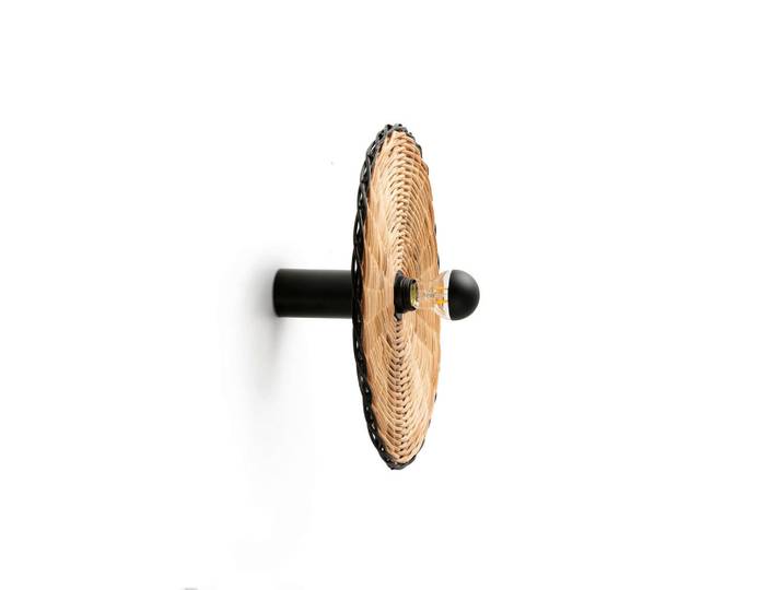 Wandleuchte, Schwarz, Metall, Naturmaterialien, 40x14.2x16 cm, Lampen & Leuchten, Innenbeleuchtung, Spots & Strahler, Wandstrahler