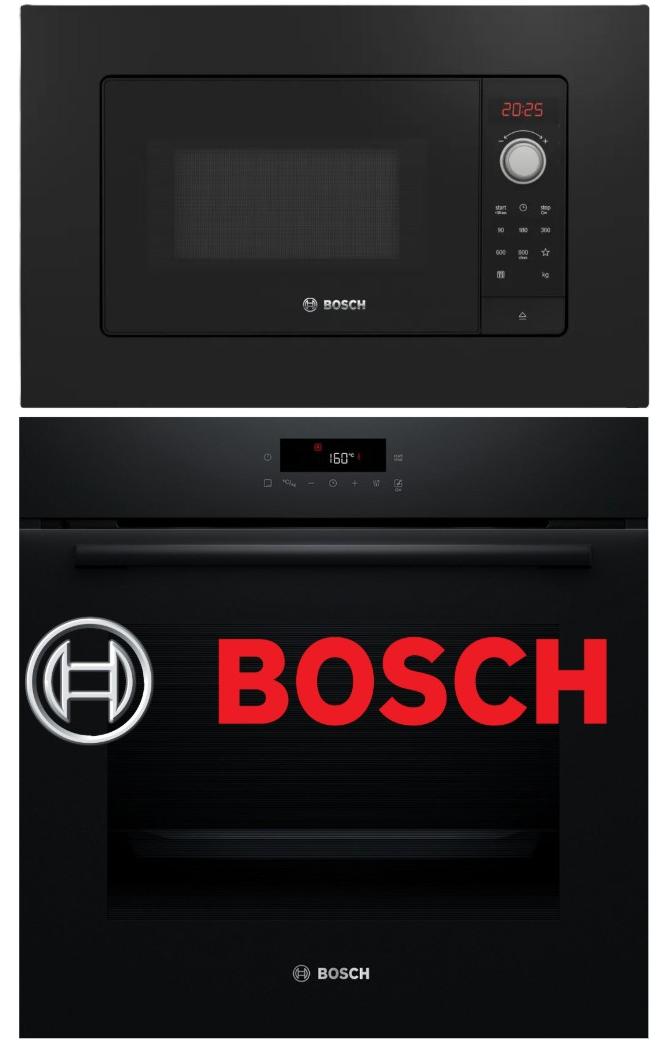 BOSCH Backofen-Mikrowelle-Set 71 Liter Backofen 3D Heißluft Pyrolyse + 20 Liter Einbau Mikrowelle AutoPilot