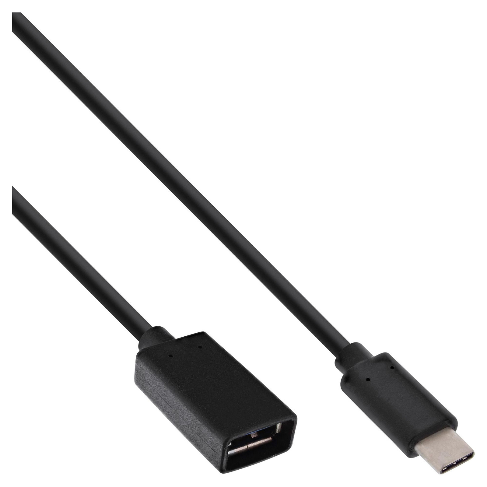 InLine USB A naar USB C kabel, USB 3.2 Gen 2, 0,15 m, zwart