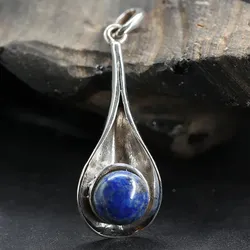 Drachensilber Anhänger Lapislazuli modern schlicht 925 Silber Schmuck edel - Silber;Blau