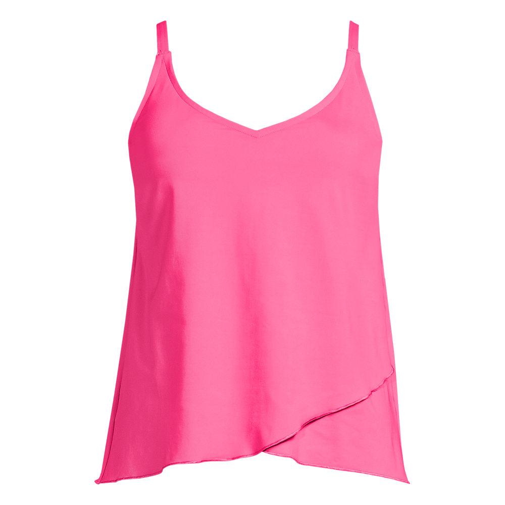 Tankinitop mit Tulpensaum chlorresistent für Damen, Damen, size: regular, Pink, Nylon-Mischung, by Lands' End