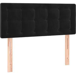 Décoshop26 - Kopfteil Schlafzimmeraccessoire Möbelstück 90 x 5 x 78/88 cm schwarzer Samtstoff TDL0202072